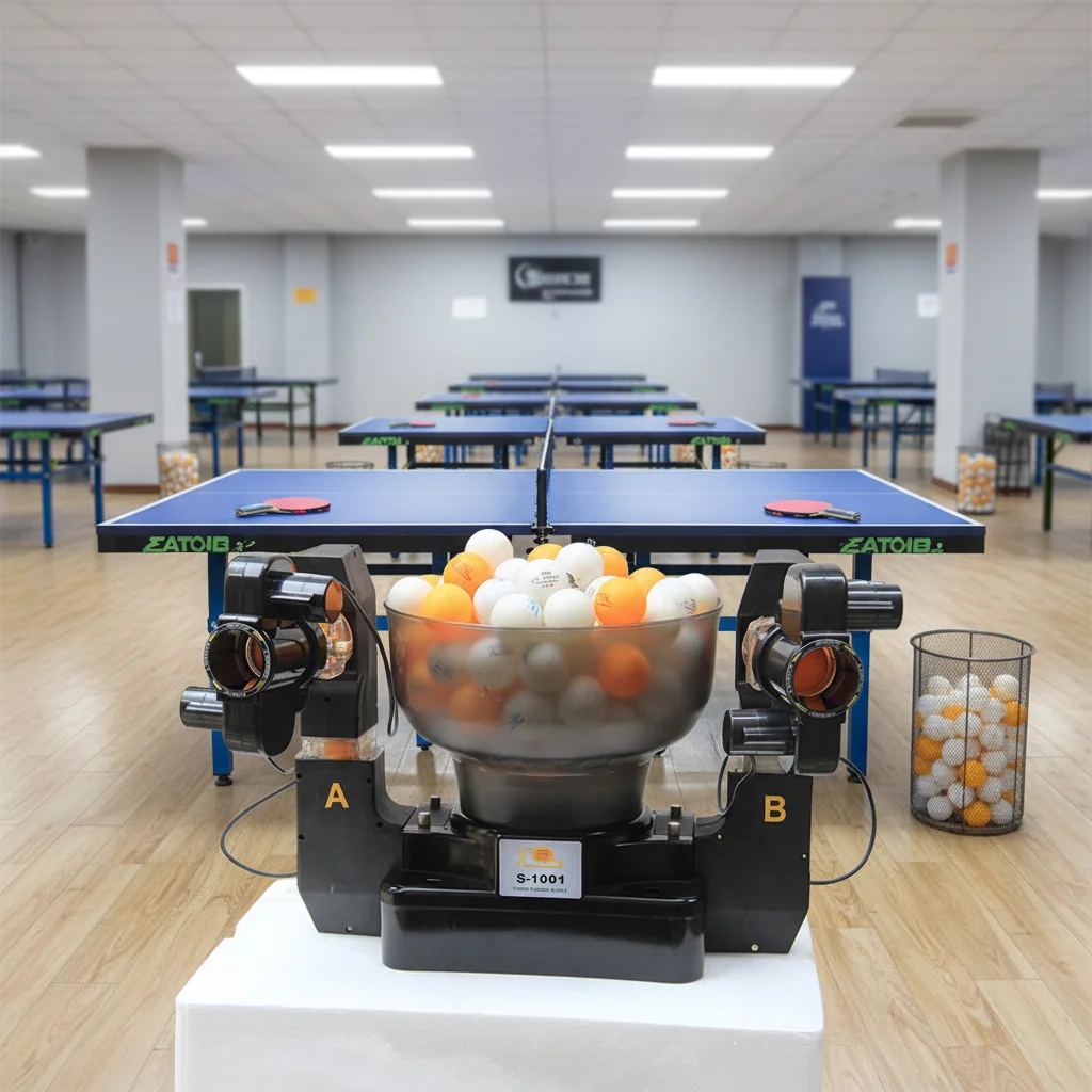 S1001 Auto Table Tennis Serve Trainer | Dual Heads | 30-80 Balls/Min