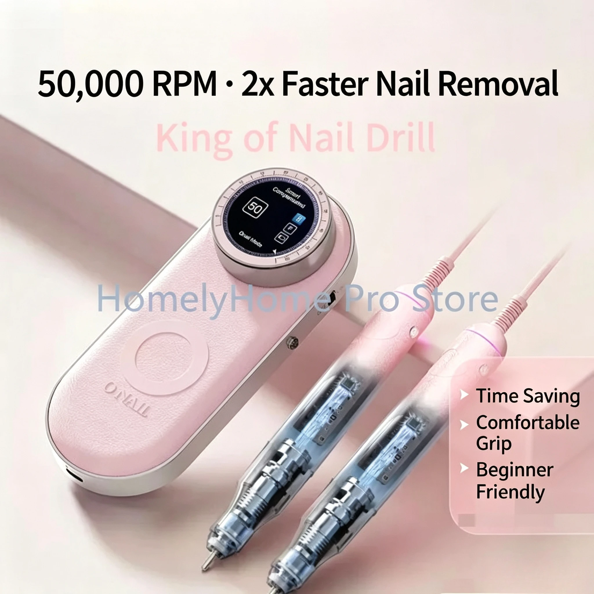 Onail 50000‑RPM Brushless Rechargeable Nail Drill, Professional Manicure Machine for Cuticle Prep and Nail Removal