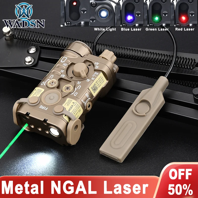 

WADSN Tactical Metal NGAL Flashlight Red Green Blue IR Dot Sight White LED Light Dual Function Swicth Hunting Weapon Scout Lamp