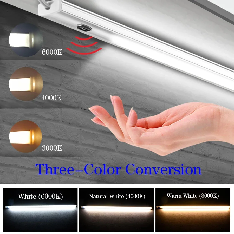 1pc Sensor Sensing Hand Sweeping Smart LED Light Energy Saving Light For Wardrobe Stairs Pantry Cabinet Bowl Cabinet Bed Locker