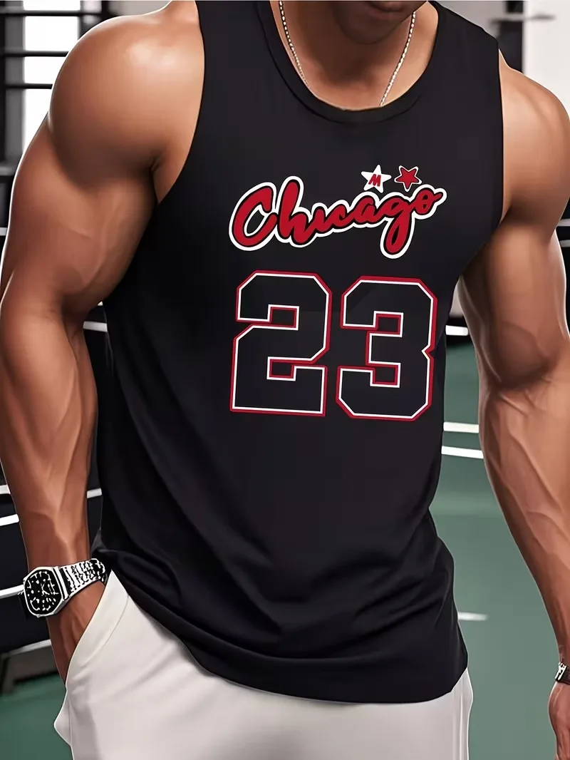 Mikroelastisches, atmungsaktives Mesh-Basketballtrikot für Herren, Rundhalsausschnitt, LOS ANGELES-Aufdruck, sommerliche, lässige, kurzärmelige Sportweste