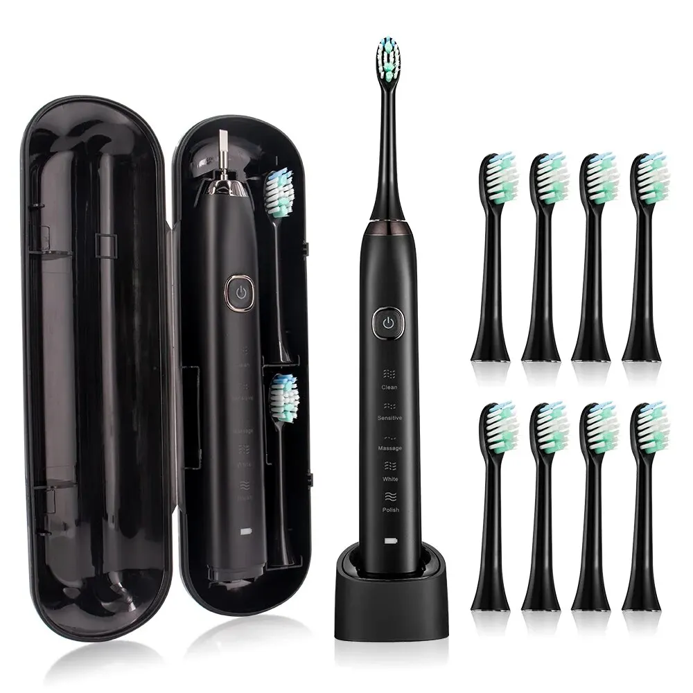 Sonic Elektrische Zahnbürste Smart Ultraschall Dental Zähne Bleaching Wiederaufladbare Erwachsene Zahnbürste Sarmocare S100 Mit 8 Bürstenkopf