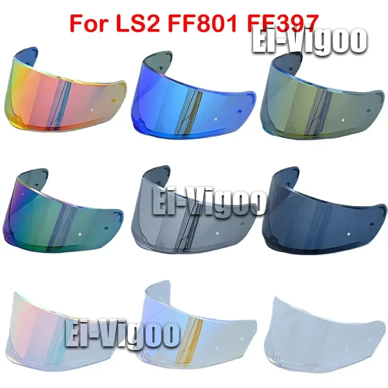 LS2 FF397 FF801 หมวกกันน็อครถจักรยานยนต์ Visor CLEAR Dark SMOKE หลายสี Silver SHIELD Vizard เหมาะสําหรับ Ls2 เวกเตอร์หมวกกันน็อกเลนส์