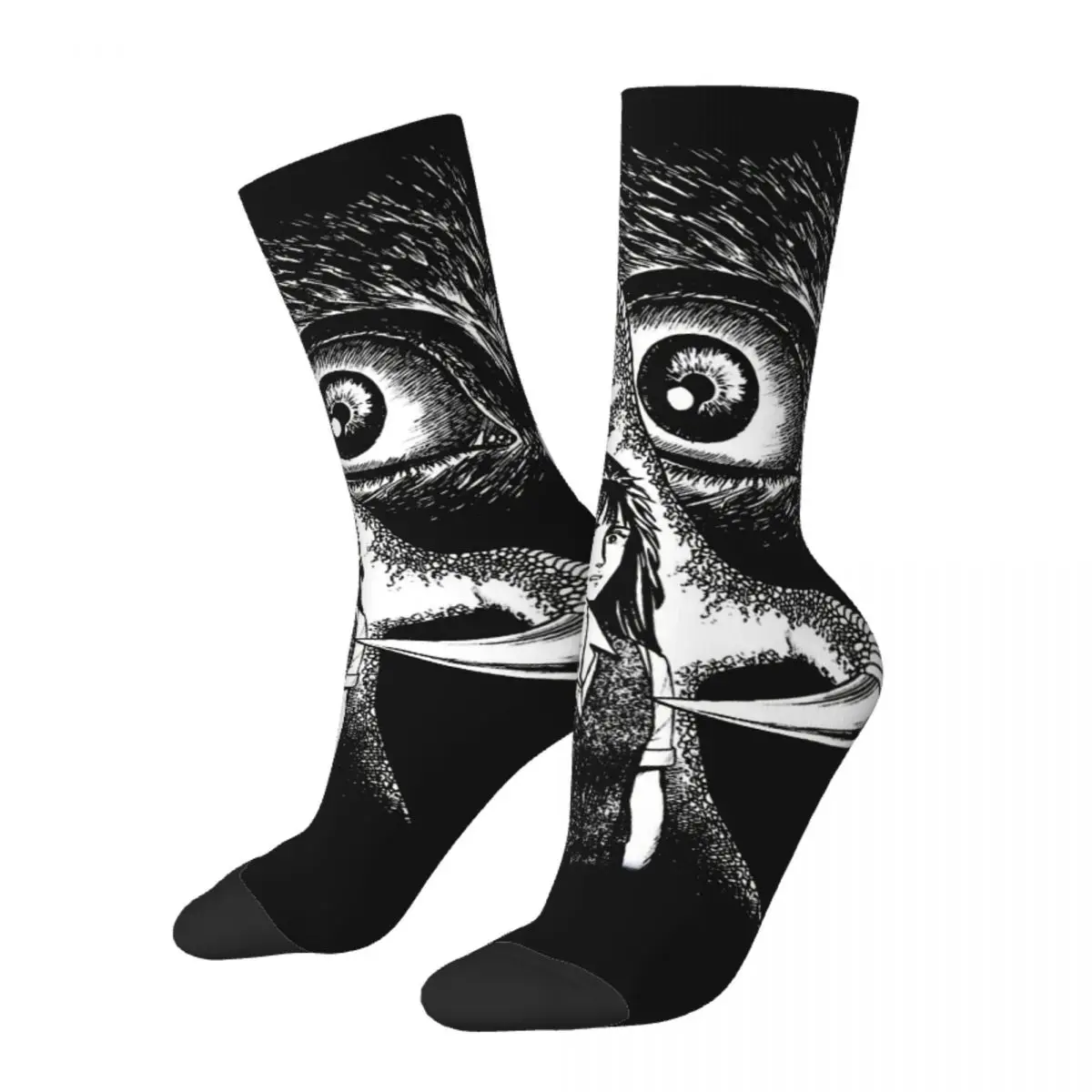 Happy Funny Men's Socks Horror Retro Harajuku Parasyte The Maxim Izumi Shinichi Anime Hip Hop Casual Crew Sock Gift Printed