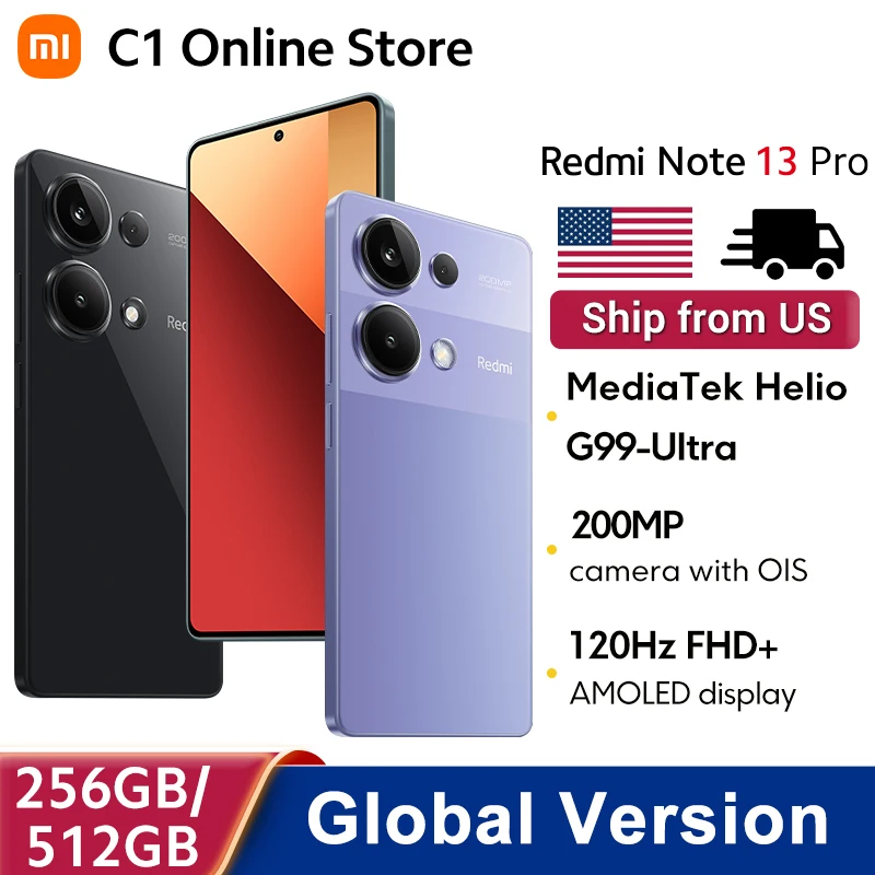 Redmi Note 13 Pro 4G Global Version Xiaomi 200MP OIS Camera 67W Turbo Charging 6.67