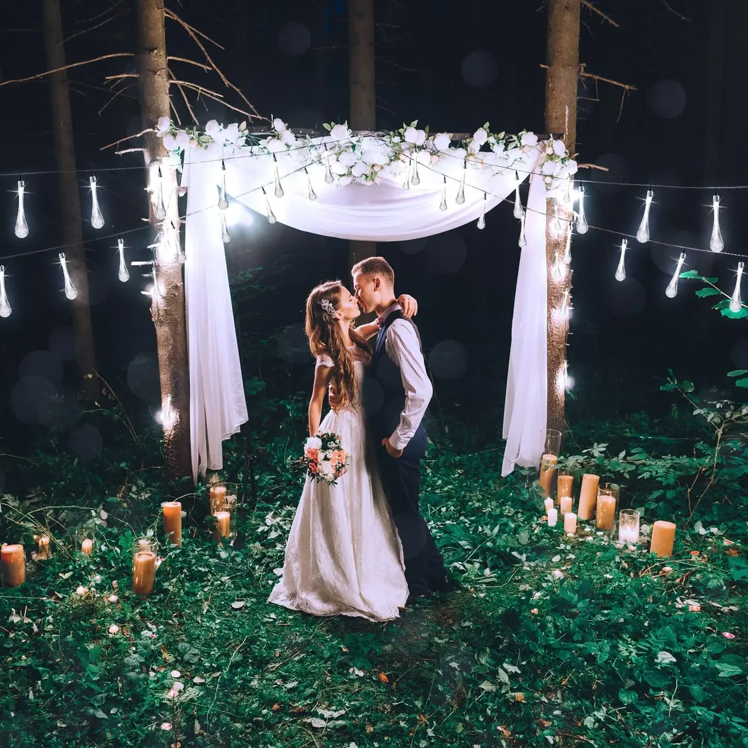 Outdoor Garden Decor Lighting Christmas IP65 8 Mode 20/50/100LEDS String Solar Holiday Lights For Garden Street Christmas Decor