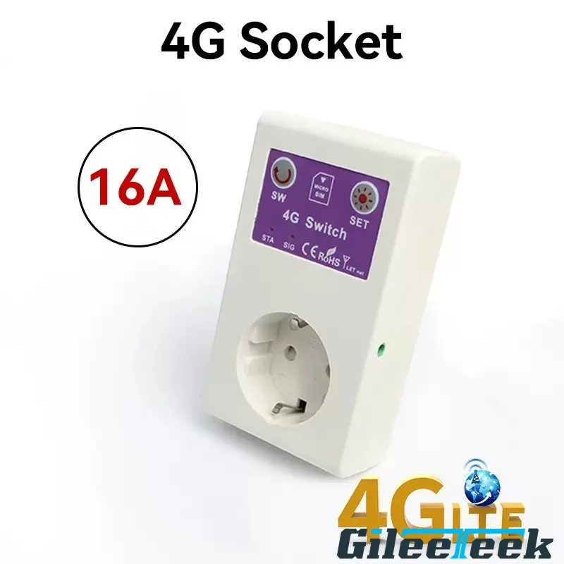 温度センサー付きスマート電源ソケット16asc1eugsmスイッチ音声制御sms通話電源コンセント