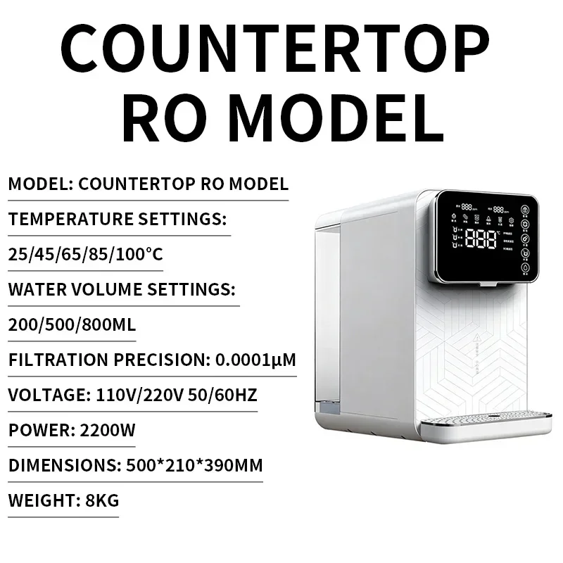 NF Countertop Water Purifier Installation-Free RO Water Purifier for Direct Drinking, Household Use, and Hydrogen-Rich Water Gen