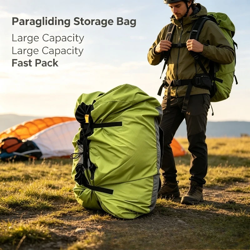 Paragliding Lazy Storage Bag Large Fast Pack Double Shoulder Backpack Glider Organizer For Outdoor Paraglider Gear Carrying