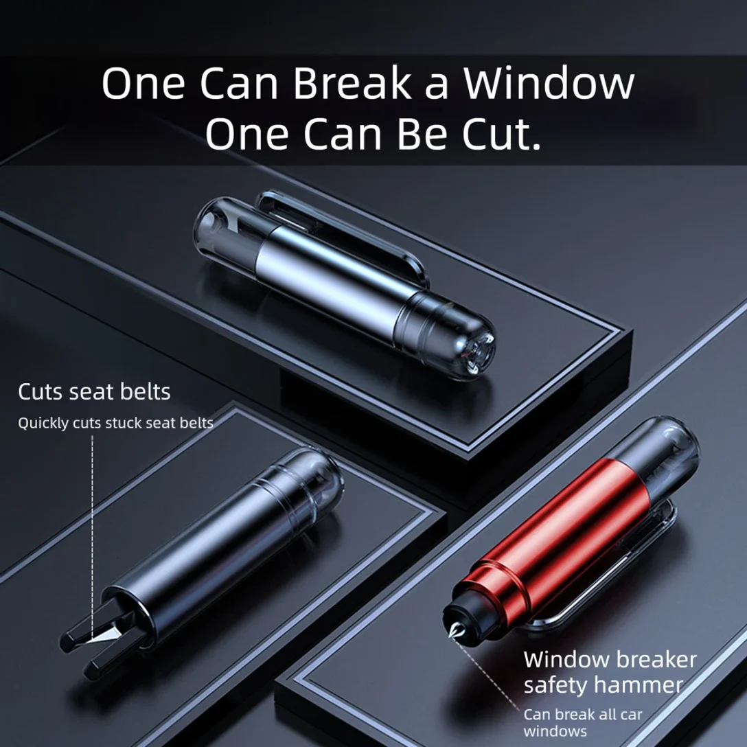 2 In 1 Car Window Breaker Seats Belt Cutter,Upgraded Safe-Hammer Glass Breaker Seatbelt Cutter Emergency Escape Tool view 3