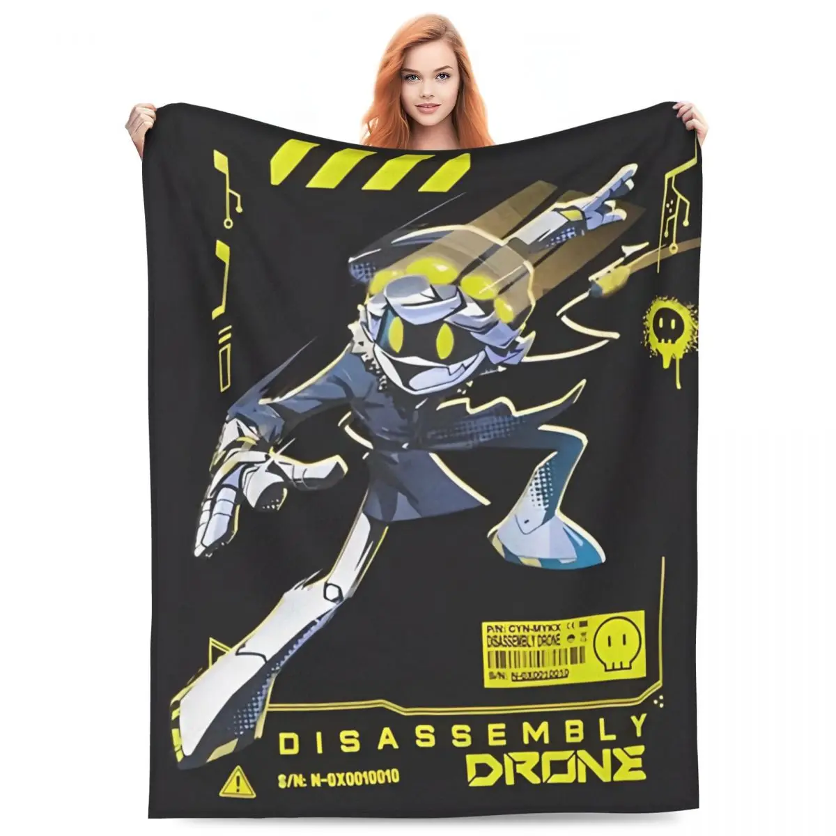 Robot Murder Drones V Uzi Blanket Soft Warm Print Plush Throw Blanket For Living Room Travel Office Flannel Bedspread Bed Cover