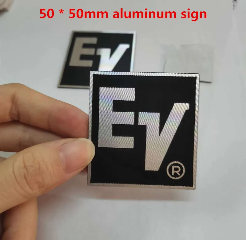 Universal EV Metal Aluminum Signage Sign OEM LOGO Nameplate For Audio Amplifier Speaker Loudspeaker Horn 50*50mm 35*35mm