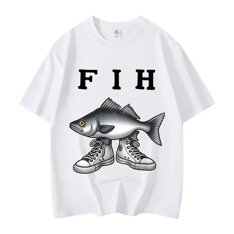 أحذية Divertido Fih Misspelled Fish Meme camisetas Graficas moda deventa al poramento camisetas de manga corta للجنسين كاجوال