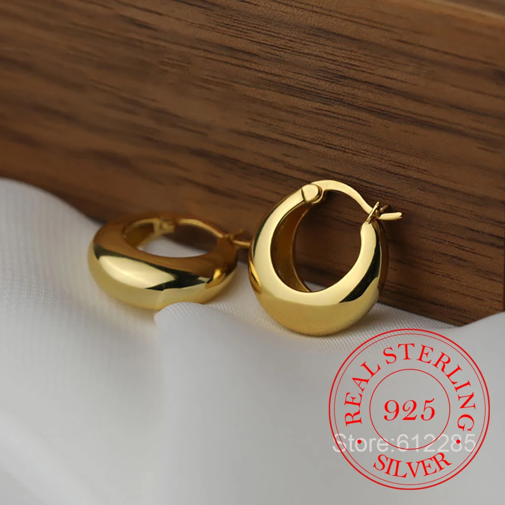 

Ювелирные изделия из стерлингового серебра 925, простые геометрические серьги-кольца для женщин, ювелирные изделия для свадебной вечеринки для девочек, подарок другу