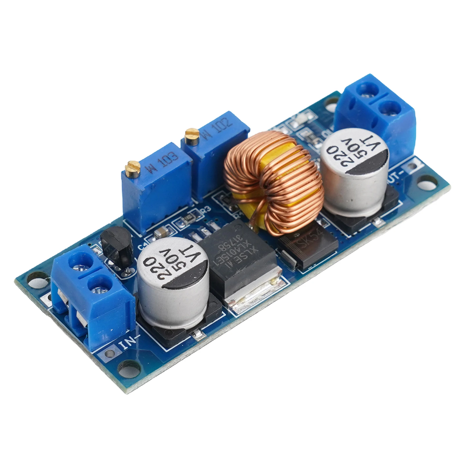 

LED Power Driver Stepdown Powermodule 5A 75W Adjustable 180KHz 4-38V Low Ripple Over-current Protection Plastic