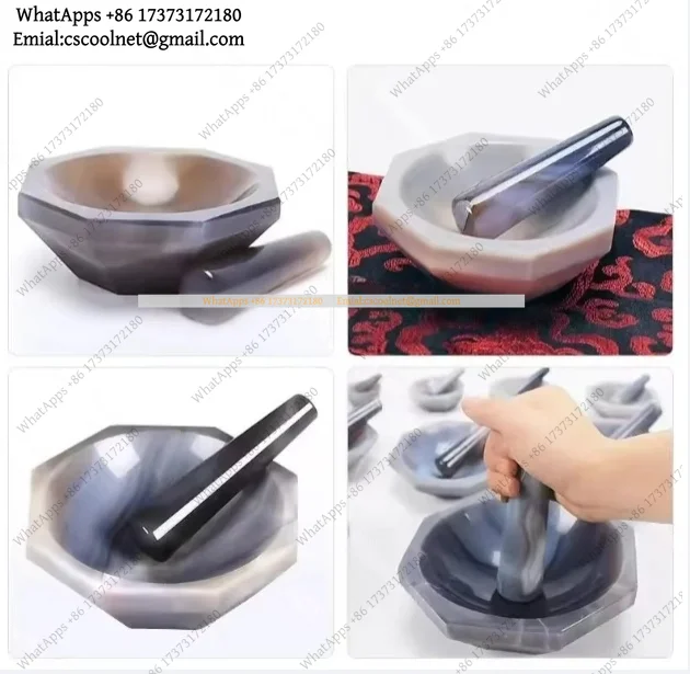 k06 k3 Natural Agate Mortar and Pestle Set Lab Grinding Bowl 110mm 120mm 150mm 160mm 200mm Replacement Part