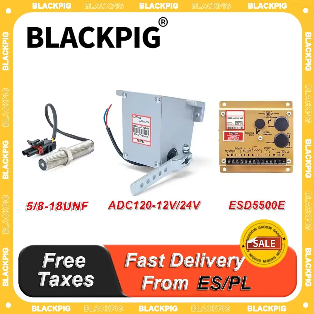 2026 Three Items Set Diesel Generator Engine Governor Kits ADC120 Actuator ESD5500E Speed Controller 3034572 PickUp Speed Sensor