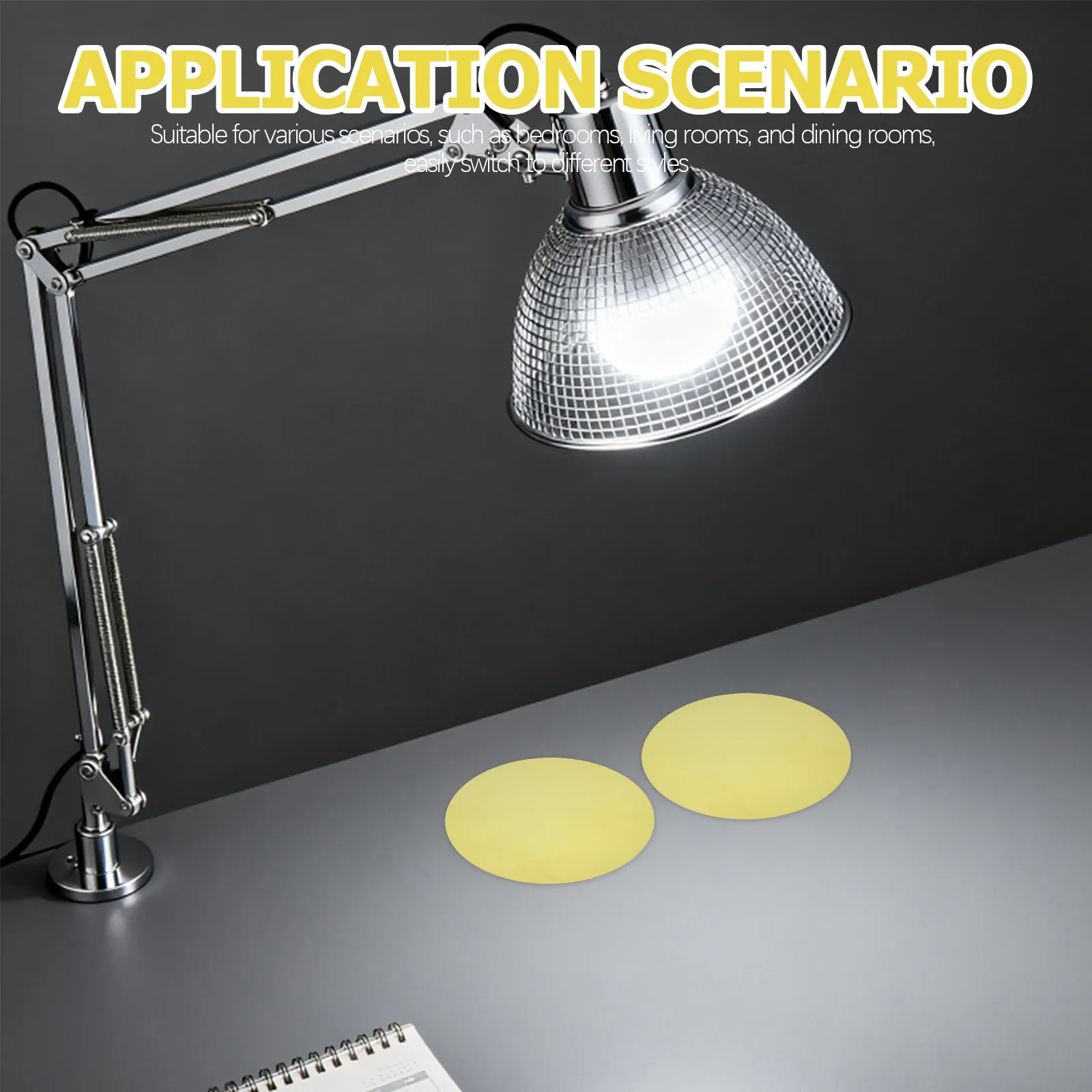 20Pcs Atmosphere Lighting Color Correction Gel Self Adhesive Pet Film Sheets 2.8 Inch Yellow Warm Tone Light Filters for Bedroom