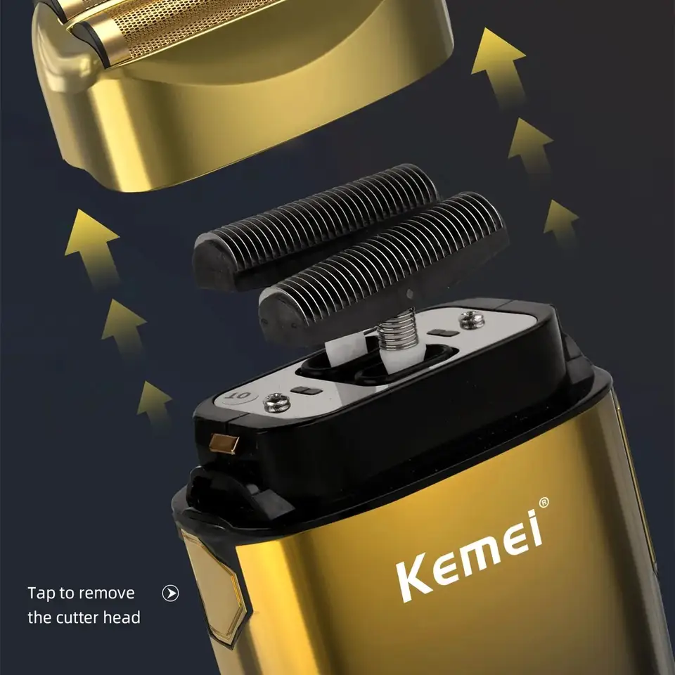 Kemei TX10 new electric shaver with LED display rechargeable beard shaver bald men's shaver original accessories blade - Detail Angle #02