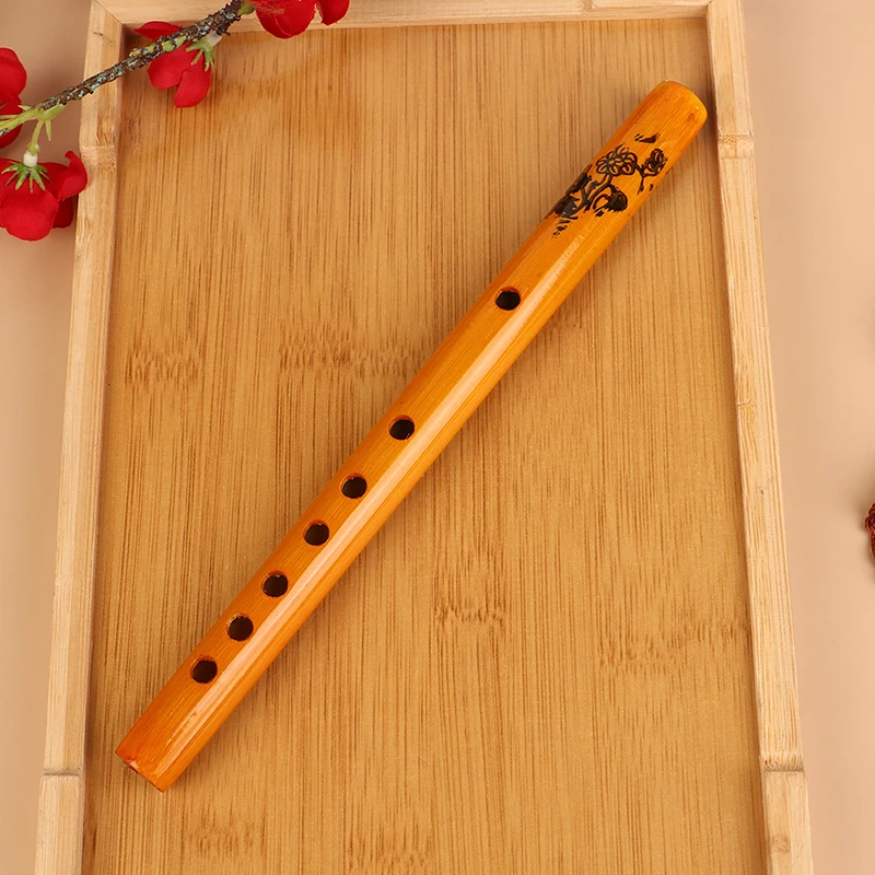 1Pc Chinese Traditional 6 Holes Bamboo Flute Vertical  Clarinet Student Musical Instrument Wooden Color Flute For Beginner