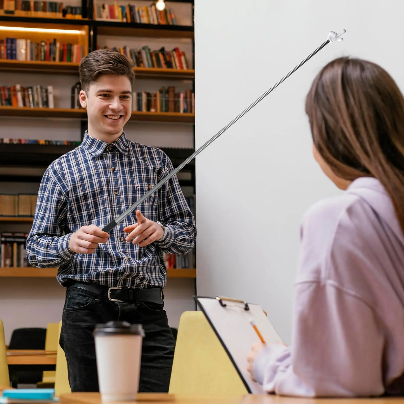 عصا مؤشر تلسكوبي للمعلمين قابلة للتمديد، عصا مؤشر إصبع صغيرة للفصول الدراسية لرياض الأطفال في المدارس الابتدائية