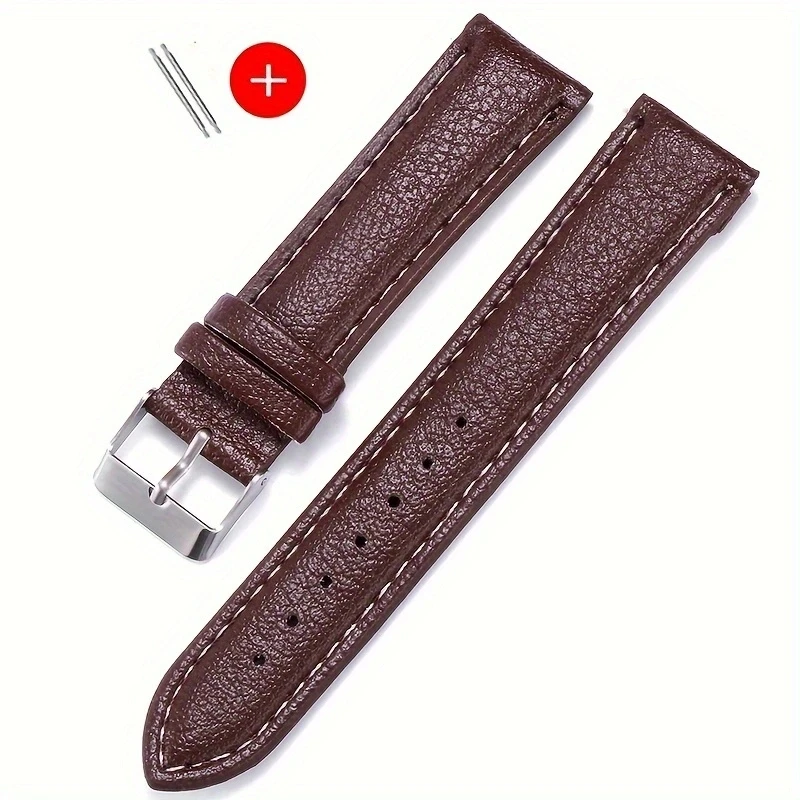 Correa De Reloj De Cuero Sintético De 22 Mm 20 Mm 18 Mm 16 Mm Para Mujeres Y Hombres, Correa De Repuesto Para Reloj Samsung 6 5 4, Pulsera De Correa