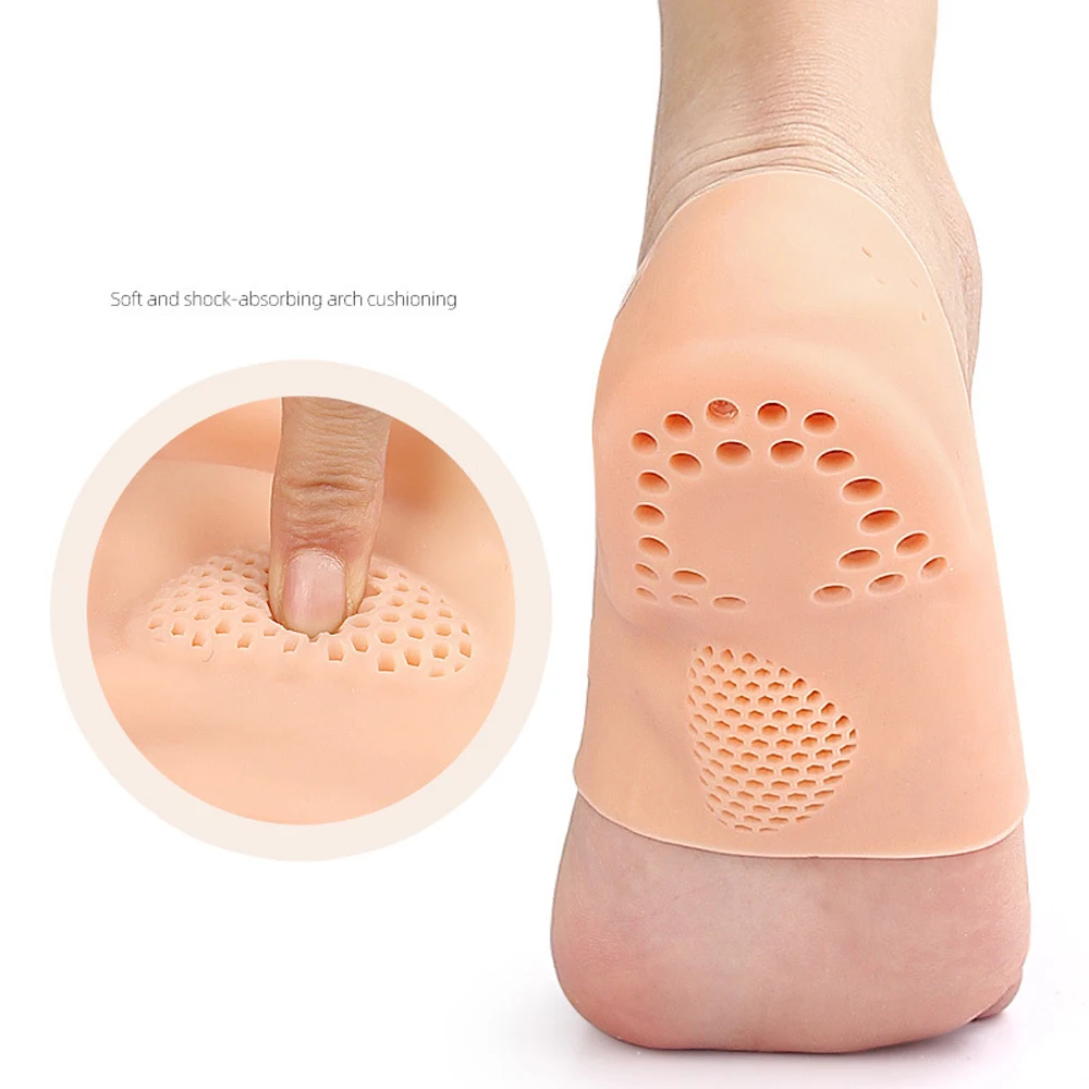 1 Pair Heel Protectors Cups with Arch Support for Plantar Fasciitis - for Achilles Tendonitis Dry Cracked Heel Support Cushion view 4