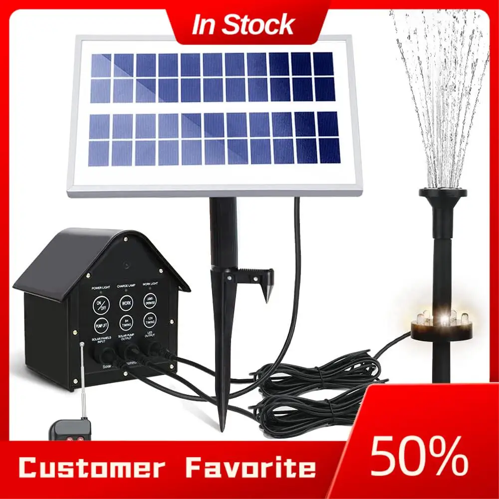 AT03 Top Fountain Pump Solar Fountain Pump 5 LED Lights 3.6W Solar Fountain Water Pump Flow 200L/H With 5 Fountain Style For Poo