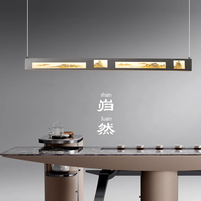 

Designer restaurant chandelier modern minimalist bar table minimalist long table light zen new Chinese tea room chandelier
