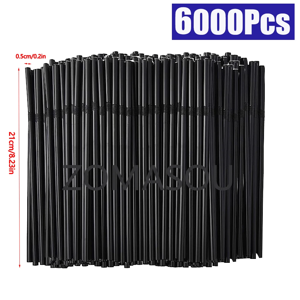 NONE 50-10000 Stück schwarze Trinkhalme, Cocktail Rietjes Milch tee Bar Party Hochzeit Küche Wohn accessoire Getränke Stroh Großhandel 6