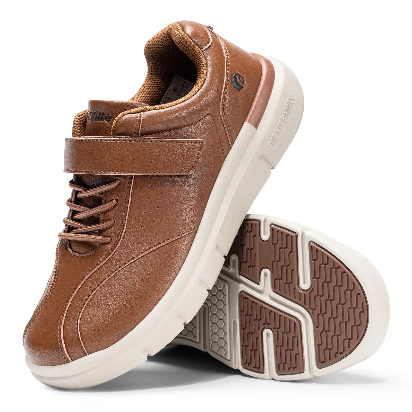 

Fittington Diabetic Shoes For Men Extra Wide Width Velcro Walking Shoes Water-Repellent Slip On Leather Sneakers For Diabetic S