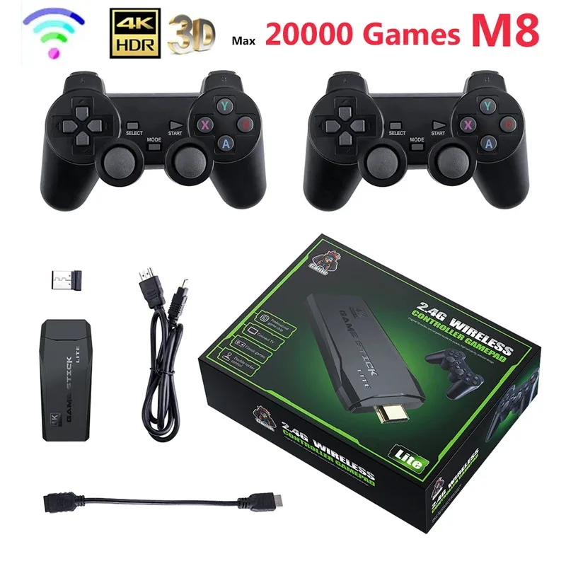 

NEW Video Game Console 2.4G Double Wireless Controller Game Stick 4K 20000 games 64GB 32GB Retro games For TV boy gift
