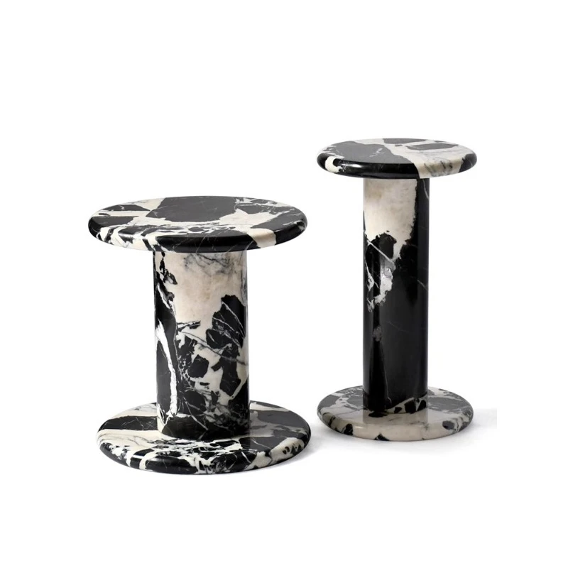 

Black marble cream edge French marble luxury stone bedside