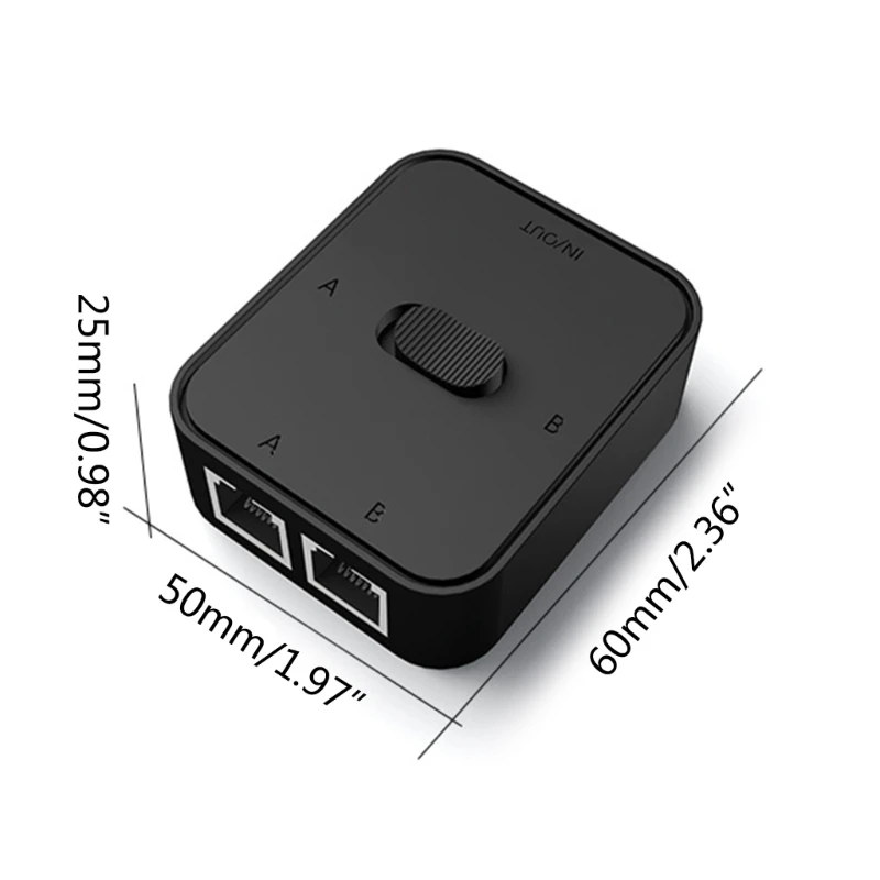 Conmutador red Gigabit 2 puertos, conmutador inteligente Ethernet alto rendimiento Lan, divisor Internet RJ45