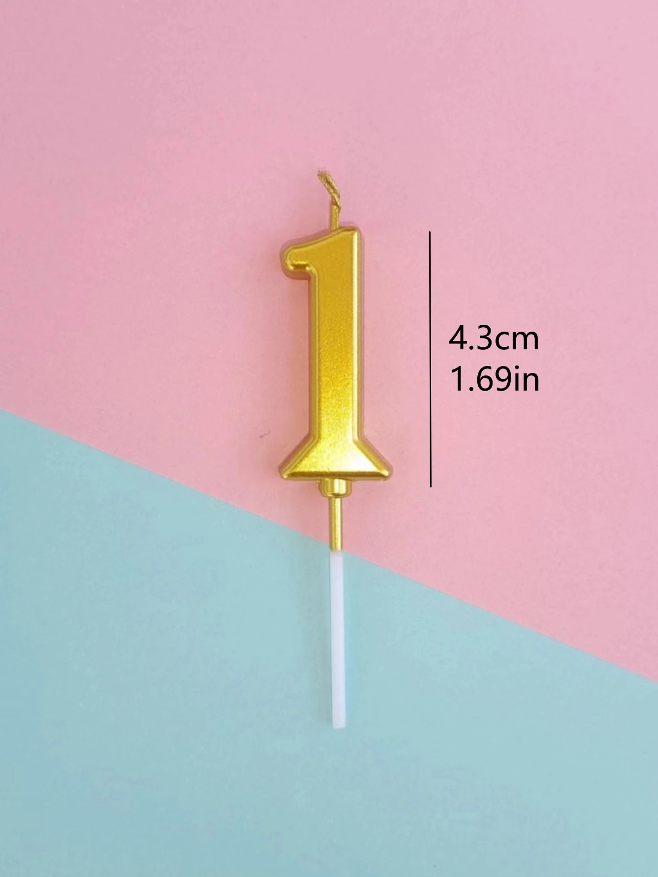 1pcs birthday candle golden number candle smokeless birthday cake party baking dessert candle plug-in set