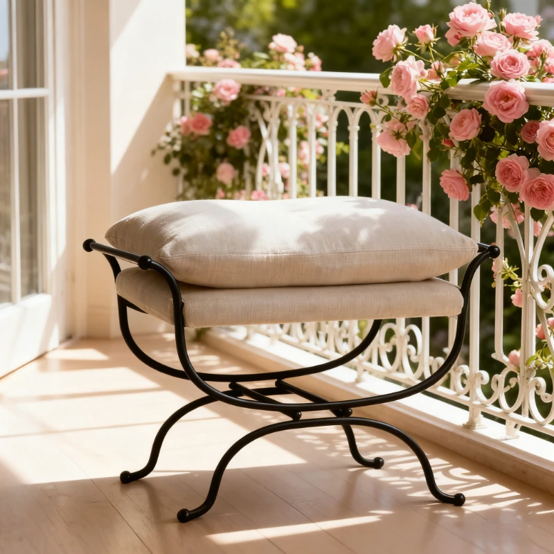 French Vintage Vanity Stool Creative Bedroom Durable Vanity Stool Ironwork Nice Home Furniture Sgabello Per Trucco ZY40HZD