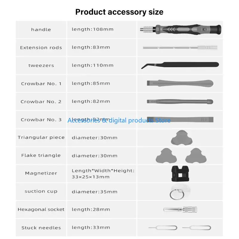 77JD Screwdriver Set Ergonomic Handle for Eyeglasses Game Controllers Watches Repairs