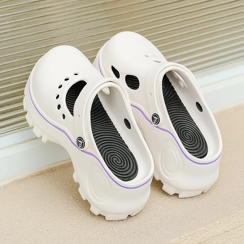 2023New Women Casual Clogs Summer Slip On Breathable Beach Sandals Valentine Fashion Slippers Ladies High Heel  Shoes For Unisex