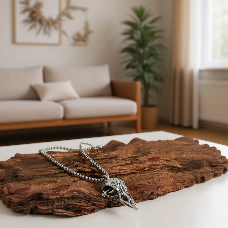 Retro Nordic Stil Krähe Schädel Anhänger Tier Vogel Halskette Für Männer Personalisierte Schmuck Amulett Geschenk Horror Kostüm Zubehör