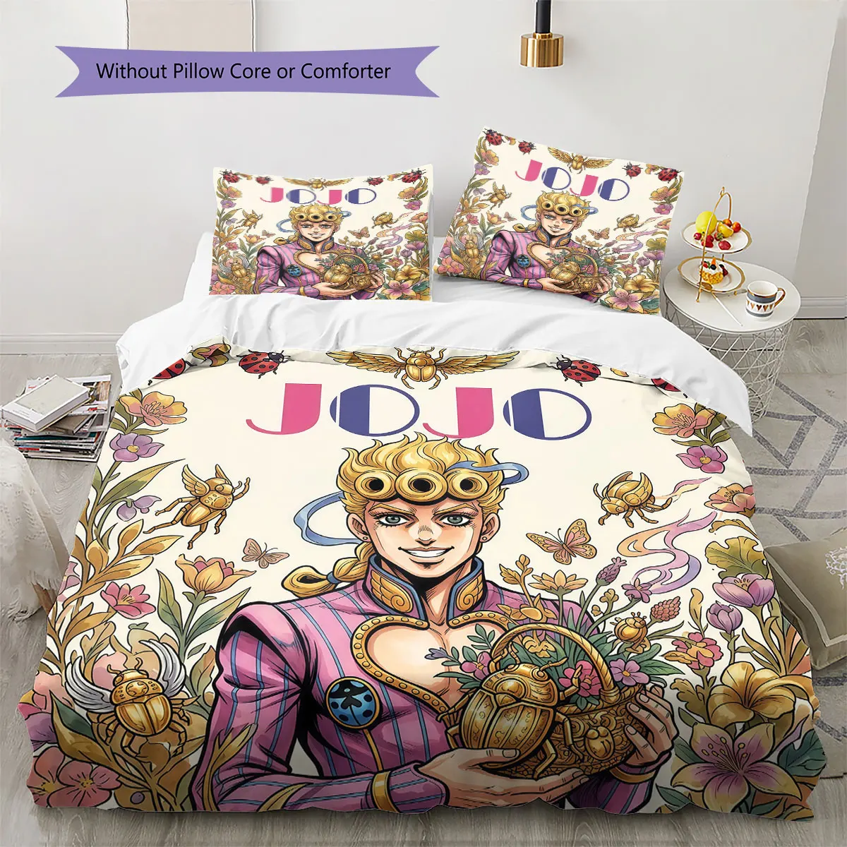 JoJos Bizarre Adventure Soft Duvet Cover Children's Bedding Set,Extra Large Size Holiday Gift Various Sizes Available -HE196