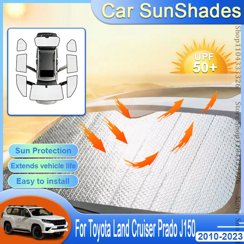 

Car Full Sun Shades For Toyota Land Cruiser Prado J150 2010~2023 Anti-UV Sunscreen Window Sunshade Protection Visors Accessories