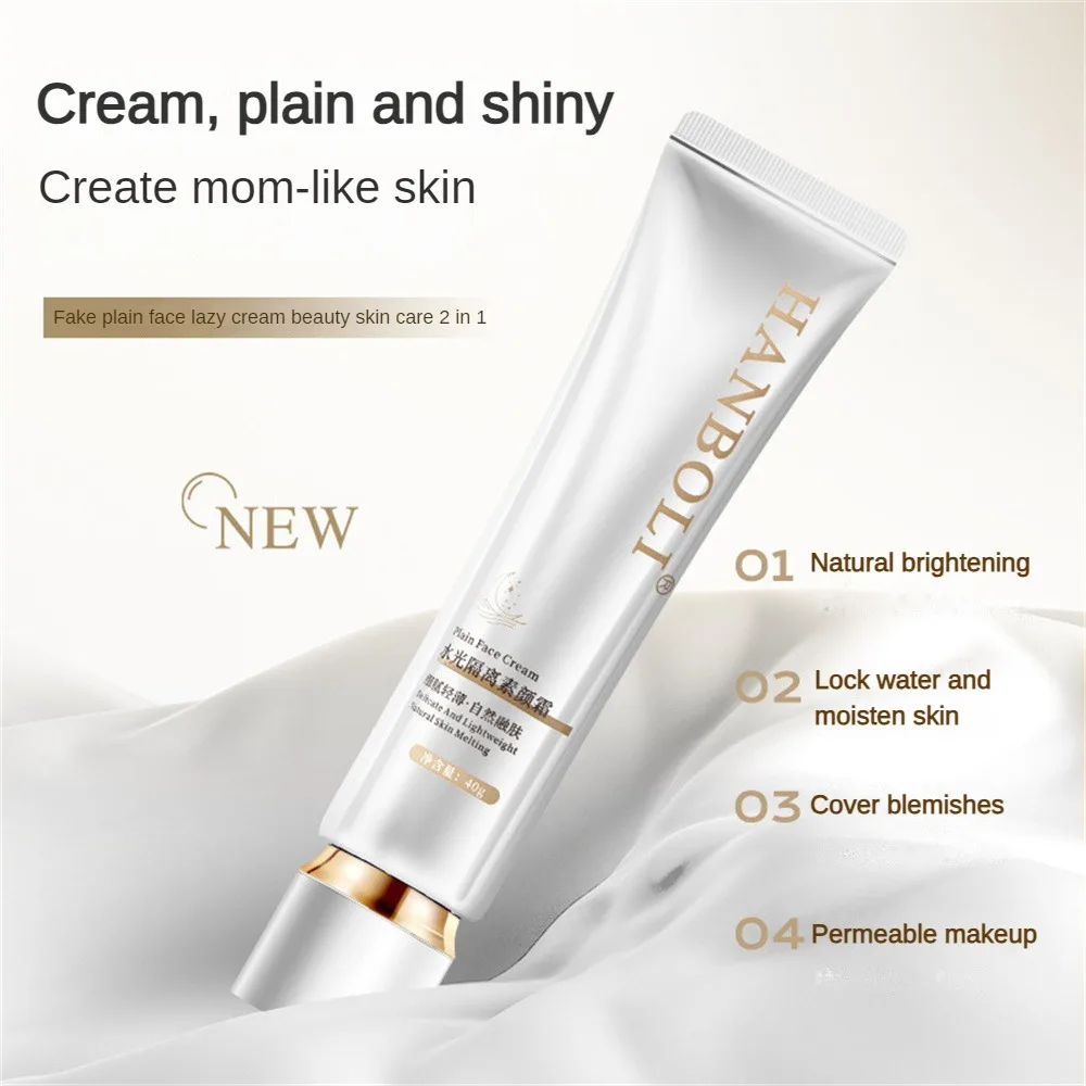 Crema hidratante iluminadora para personas perezosas, crema de maquillaje para tonificar la cara y el cuerpo, corrector aislante, ilumina el tono de la piel Natural, 30/40g