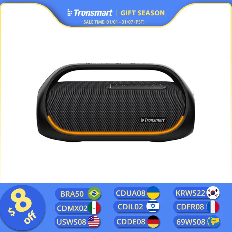 Tronsmart Bang Bluetooth Speaker Powerful Party Speaker with Lossless Hi-Res Audio, Heavy Bass,App Control,Portable Handle, 2023