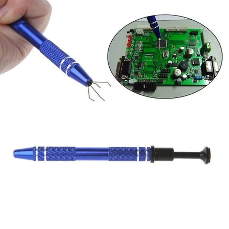 Electronic Component Grabber IC Extractor Pickup BGA Chip Picker Patch IC Suck Pen Electronic Repair Tools Metal Four Claw