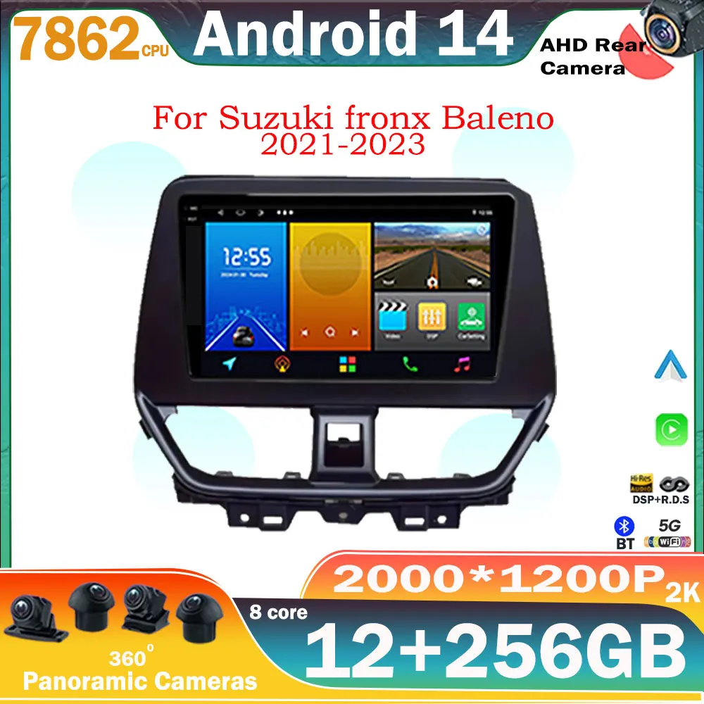 Android 14 For Suzuki  fronx  Baleno  2021-2023 Car Radio Multimedia Video Player Auto GPS Serero Carplay 7862CPU No 2Din