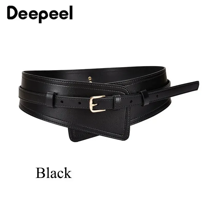 1Pc Deepeel 103cm New Ladies Genuine Leather Belt Fashion Wide Corset Pin Buckle Wiastband Dress Coat Decoration Cummerbunds