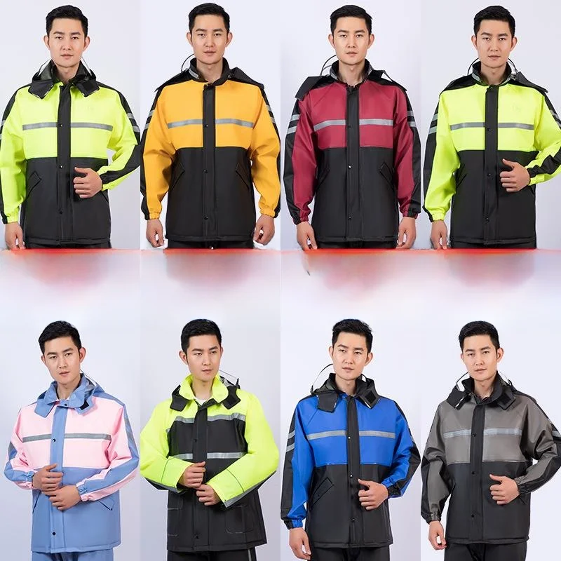 

Waterproof Motorcycle Riding Rain Suit Men's Reflective Delivery Rider Raincoat And Trousers Set Adult Bicycle Rainwear