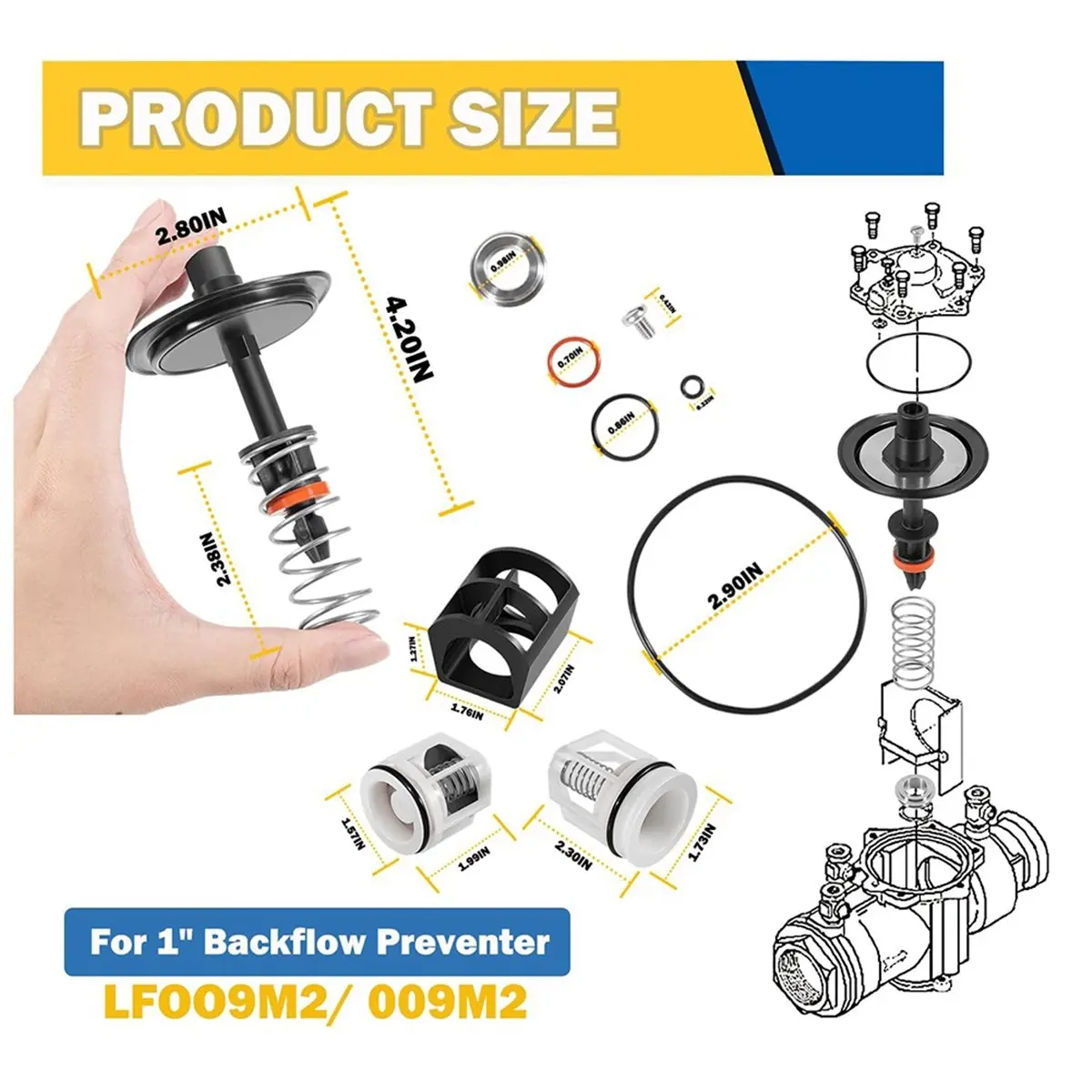 Light Weight 0887793 887793 009M2-T Reduced Pressure Zone Assemblies Total Relief Valve/First/Second Check Valve Repair Kit