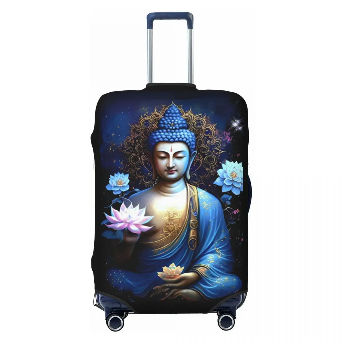 Buddhist Art Pattern Suitcase Cover Shakyamuni Buddha Vacation Cruise Trip Fun Luggage Case Protector