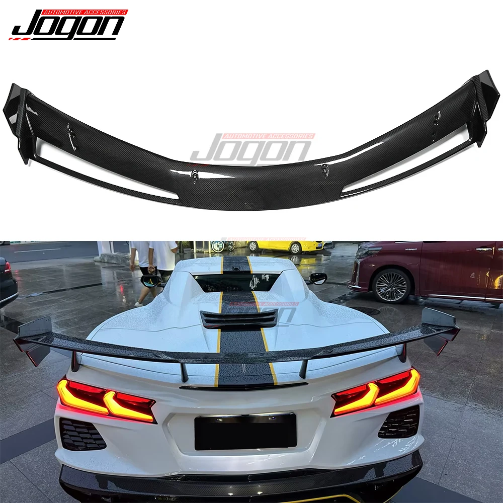 For Corvette C8 Stingray Z51 Z06 2022+ Dry Carbon Fiber Spoiler Rear Big Spoiler Wing Tail Air Dam Car Exterior Accessories